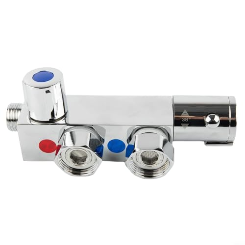 Thermostat-Duscharmatur, Messingkonstruktion, Hoch-Niederdruck, geeignet für statische Wohnwagen, Warm- und Kaltwassertemperaturregelung Thermostat-Duscharmatur, Messingkonstruktion, Hoch-Niederdruck, geeignet für statische Wohnwagen, Warm- und Kaltwassertemperaturregelung von ZUZZEE