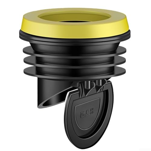WC-Flansch-Dichtring mit Rückschlagventil, doppellagige Silikondichtung, für 100–110 PVC-Rohre, Badezimmer-Rohrleitungen (schwarz) von ZUZZEE