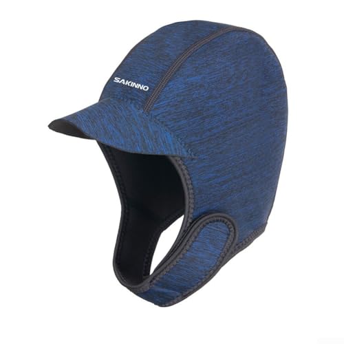 Wassersport-Neopren-Kapuze, 2 mm dick, Tauchkappe mit Kinnriemen zum Tauchen, Schnorcheln, Surfen, Schwimmen, Sonnenschutz (dunkelblau) von ZUZZEE