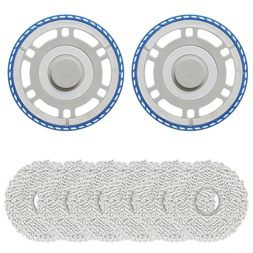 Wischmopp-Rahmenbrett-Ersatz-Set mit 6 Mikrofaser-Pads, kompatibel für ECOVACS für T30 für OMNI Roboter-Staubsauger von ZUZZEE