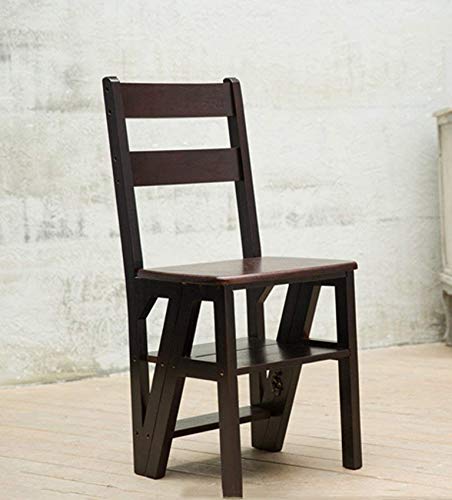 ZVALIEVYE Multifunktionaler Tritthocker Massivholz Treppenstuhl Doppelnutzung Klappregal 5 Schichten aufsteigende Verformung Leiter Tritthocker Doppelnutzung A+ (A)/B von ZVALIEVYE