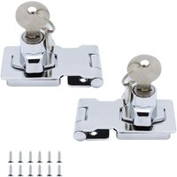 (2er-Pack) 65 mm Metall-Türriegel mit Vorhängeschloss und Schlüssel – Chrombeschläge zum Verschließen von Schuppen, Schränken, Kisten, Möbeln von ZVD