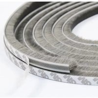 (9 mm x 9 mm, 10 m, Grau) Selbstklebende Tür- und Fensterdichtungsstreifen, Staubbürstenstreifen, zum Abdichten von Lücken zwischen Türen und Fenstern von ZVD