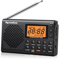 (Schwarz) Tragbares AM/FM/Kurzwellenradio, batteriebetriebene Taschenradios, große Digitalanzeige, Radiowecker mit Alarm- und Schlaffunktion, von ZVD