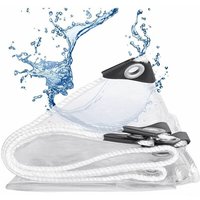 (Stärke 0,5mm 1,2×2m) Transparente, reißfeste, regen- und winddichte Plane mit Ösen, Outdoor-Schutzhülle für Terrasse, Garten und Camping. von ZVD