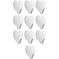 10 Stück Badezimmerhaken Klebehaken, Handtuchhaken aus Edelstahl, Wandhaken für Küche und Badezimmer von ZVD