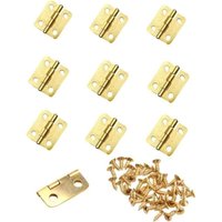 10 Stück Mini-Schubladenscharniere aus goldfarbenem Metall, 18 x 16 mm, kleine Schrankscharniere mit kleinen Schrauben für Puppenhaus, 10 Stück Mini-Schubladenscharniere aus goldfarbenem Metall, 18 x 16 mm, kleine Schrankscharniere mit kleinen Schrauben für Puppenhaus, von ZVD