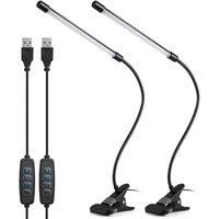 10 W USB-LED-Schreibtischlampe zum Anklemmen – 2er-Pack – Lesen – 360°-Schwanenhals von ZVD