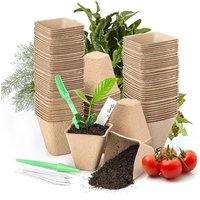 100 Stück biologisch abbaubare Setzlingtöpfe, Umpflanztöpfe, 8 cm, quadratischer Setzlingtopf, Gartentopf mit 100 Pflanzenetiketten für Saatgut, 100 Stück biologisch abbaubare Setzlingtöpfe, Umpflanztöpfe, 8 cm, quadratischer Setzlingtopf, Gartentopf mit 100 Pflanzenetiketten für Saatgut, von ZVD