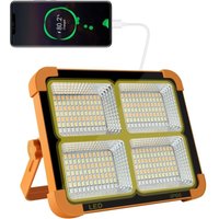 ZVD - 100 w 10000 lm wiederaufladbares LED-Flutlicht – tragbare Laterne mit Solarpanel und 16500 mAh Akku, für Camping, Baustelle, Garage, Werkstatt von ZVD