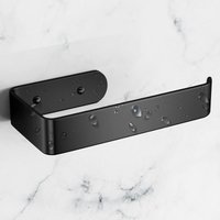 15,5 cm Wand-Toilettenpapierhalter in Schwarz und Aluminium matt, Bohrungen mit Befestigungsschrauben, Badezimmerspender 15,5 cm Wand-Toilettenpapierhalter in Schwarz und Aluminium matt, Bohrungen mit Befestigungsschrauben, Badezimmerspender von ZVD