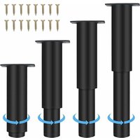 18–33 cm höhenverstellbare Möbelbeine aus Edelstahl, schwarze Möbelbeine aus dickem Stahl, runde Möbelbeine mit Schraubendreher für Schrank, Tisch, von ZVD