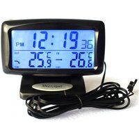 2-in-1-Auto-Kit mit elektronischer Uhr und LED-Thermometer, Doppelwerkzeug zum Messen der Innen- und Außentemperatur von ZVD
