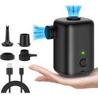 2-in-1-Elektropumpe zum Aufblasen und Entlüften, tragbar, kabellos, über USB wiederaufladbar, Mini-Luftpumpe mit 4 Düsen für Matratze, Campingkissen, von ZVD