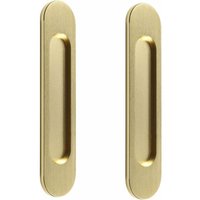 2 x 15 cm große, selbstklebende ovale Griffe aus Gold, Schiebetürgriff aus Aluminium, für Schiebetüren im Scheunenstil, Fenster und Schränke, kein von ZVD