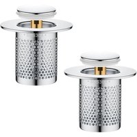 2er-Pack Abflusssieb aus Edelstahl für Küchenspüle, Pop-up-Abflussstopfen mit Haarfänger, Bodensieb aus Edelstahl für Badezimmer und Badewanne von ZVD