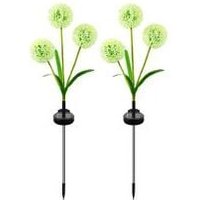 2er-Pack Löwenzahn-Solar-Gartenleuchten – Betriebsmodi für Weg und Hof von ZVD