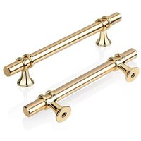 2er-Pack goldene T-Griffe für Küchenschränke, 96 mm, moderner, eleganter goldener Schranktürgriff aus Zinklegierung, Schubladenknauf für Küche, Bad, von ZVD