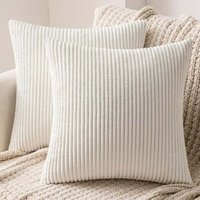 2er-Set Dekorative Cord-Kissenbezüge, weicher Kissenbezug für Sofa, Wohnzimmer, Schlafzimmer, Clic-Clac-Bett, 40 x 40 cm, Weiß 2er-Set Dekorative Cord-Kissenbezüge, weicher Kissenbezug für Sofa, Wohnzimmer, Schlafzimmer, Clic-Clac-Bett, 40 x 40 cm, Weiß von ZVD