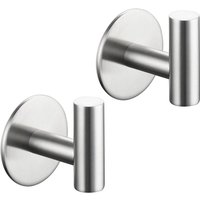 2er-Set selbstklebende Bademantelhaken aus Edelstahl für Badezimmer, Handtuchhaken zur Wandmontage, gebürstetes Nickel 2er-Set selbstklebende Bademantelhaken aus Edelstahl für Badezimmer, Handtuchhaken zur Wandmontage, gebürstetes Nickel von ZVD