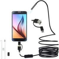 3-in-1-Ultraflaches 5,5-mm-USB-Endoskop – HD-Inspektionskamera mit 6 einstellbaren LEDs – Kompatibel mit Android Window Tablet (5M) von ZVD