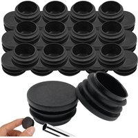 30 Stück runde Endkappen aus Kunststoff – für Stahlrohre, Tische, Stühle, Möbel, Gehstöcke, Metallhalterung, schwarz, 30 x 17 mm von ZVD