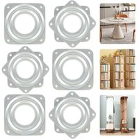 360 Grad drehbares Tablett, 6 Stück Metall-Drehteller, TV-Drehteller, quadratische Drehplatte, 4 Kugellager-Schwenkplatte für Büromöbel, 3 Zoll von ZVD