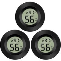 3er-Pack Digitales Hygrometer-Thermometer LCD-Monitor Feuchtigkeitsmesser Messgerät für Luftbefeuchter Luftentfeuchter Gewächshaus Keller Babyzimmer von ZVD