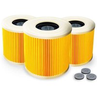 3er Set Filter mit Kartusche + 3 zusätzliche Verschlussschrauben - Für Kärcher Staubsauger WD3 Premium WD2 WD3 WD 3 MV3 WD 3 P - Erweiterungsset von ZVD