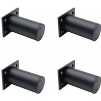 4 Stück verstellbare Möbelbeine, mattschwarz, 38 x 80 mm, Aluminiumlegierung, TV-Schrankbeine für Schränke, Couchtische, Möbel, Sofas, Stützbeine von ZVD
