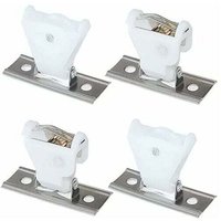 4er-Pack weißer Kordelverschlussmechanismus aus Kunststoff mit Drehgelenk und Kordelrücklaufrolle sowie Edelstahlhalterung für Raffrollos aus von ZVD