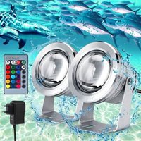 ZVD - 5050 rgb led Unterwasser-Flutlicht - Außenbeleuchtung für den Garten mit Fernbedienung (2er-Pack) von ZVD