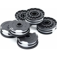 ZVD - 6 Stück Ersatzfadenspulen für lidl Parkside Akku-Freischneider (prta 20-Li, prt 550, prt 300) – 1,6 mm, 2 x 4 m von ZVD