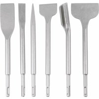 6-teiliges SDS-PLUS-Meißelset, 25 cm Länge, Set zum Entfernen von Beton- und Boden- und Wandfliesen, Meißelbohrer für Bohrhämmer, SDS-PLUS-Meißel für 6-teiliges SDS-PLUS-Meißelset, 25 cm Länge, Set zum Entfernen von Beton- und Boden- und Wandfliesen, Meißelbohrer für Bohrhämmer, SDS-PLUS-Meißel für von ZVD