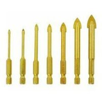 7-teiliger Fliesenbohrer, Betonbohrer, Durchmesser 3/4/5/6/8/10/12 mm, Fliesenbohrer, 1/4-Sechskant-Speerkopfbohrer für Keramik, Glas, Fliesen, von ZVD