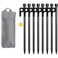 8 Stück Zeltheringe, 30 cm Zeltheringe, Campingheringe mit Haken und Heringen, Zeltheringe, Zeltpfähle, geeignet für Camping und Outdoor (schwarz) von ZVD