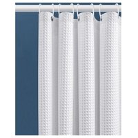 80 x 180 cm (weiß), Waffel-Duschvorhang mit Metallringen, Bad-Duschvorhang, schimmelfester Stoff, robuster Badezimmer-Vorhang für Badewanne, von ZVD