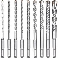 9-teiliges SDS-Plus-Betonbohrer-Set – Vierkantbohrer für präzises Bohren in Beton von ZVD