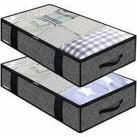 Aufbewahrungstasche unter dem Bett, 2er-Pack, weiche Schrank-Organizer-Tasche, faltbar, platzsparend mit 4 verstärkten Griffen zur Aufbewahrung von Aufbewahrungstasche unter dem Bett, 2er-Pack, weiche Schrank-Organizer-Tasche, faltbar, platzsparend mit 4 verstärkten Griffen zur Aufbewahrung von von ZVD