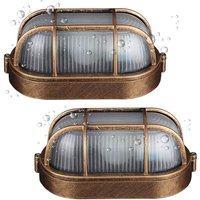 Außenwandleuchte aus Aluminiumdruckguss, Marine-Wandlampe – Vintage Industrial, Wanddekoration (2er-Pack) von ZVD