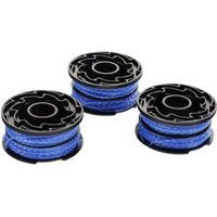 BLACK+DECKER 3er-Pack Ersatzspulen für Rasentrimmer, Reflex Plus Selbstabwickelnde Spule, 3 x 12 m Nylonfaden, ⌀1,5 mm Faden, A6441X3-XJ Blau von ZVD