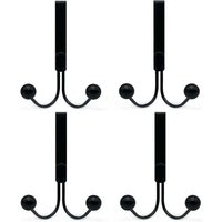 Badezimmerhaken-Set mit 4 Türhaken, kompatibel mit Kleidung, Türhaken aus Metall, 2 Haken von ZVD