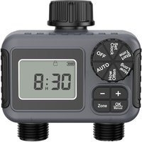 Bewässerungstimer, 2 Ausgänge, programmierbare Schlauchbewässerung, manuelle/automatische Bewässerung, IPX5 für Garten, Rasen und Pool Bewässerungstimer, 2 Ausgänge, programmierbare Schlauchbewässerung, manuelle/automatische Bewässerung, IPX5 für Garten, Rasen und Pool von ZVD