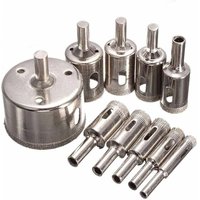 Diamant-Lochsägen-Set zum Schneiden von Glas, Fliesen, Keramik und Marmor (8 mm, 10 mm, 12 mm, 14 mm, 16 mm, 18 mm, 20 mm, 22 mm, 26 mm, 50 mm) von ZVD