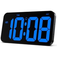 ZVD - Digitale Wanduhr mit riesigen, klaren 4-Zoll-Ziffern, unterstützt Militär-/Standardzeitformat, automatisches Dimmen, dst, geräuschlose Wanduhr von ZVD