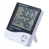 ZVD - Digitales Hygrometer-Thermometer mit LCD-Anzeige - Wecker für die Innentemperatur - Farbe: Weiß - Modell HTC-1 von ZVD