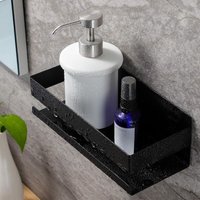Duschregal ohne Bohren, selbstklebendes Badezimmerregal aus Edelstahl SUS304 (schwarz) von ZVD