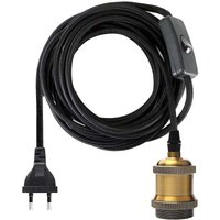 E27-Fassung mit Schalter, 1,2 Meter Stoffkabel, elektrisches Kabel für Glühbirnenfassung/Edison-Retro-Pendelleuchte/kreative Lampe, von ZVD