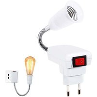 E27-Fassung mit kabellosem Schalter, 360 Grad verstellbare LED-Glühbirnen-Lichtfassung für Büro, Schlafzimmer, Küche, Wandlampe, Bett-Leselampe (ohne von ZVD
