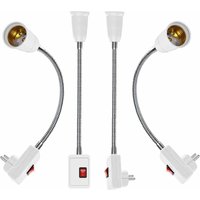 E27-Lampenfassung, EU-Plug-in-LED-Wandleuchte, Arbeitslampe mit Schalter, E27-Lampenadapter-Verlängerungskabel, 4-tlg von ZVD